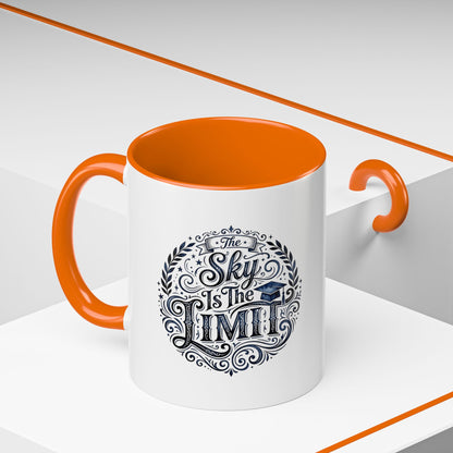 Accent Coffee Mug — “The Sky Is The Limit” Inspirational Graduation Coffee Mug