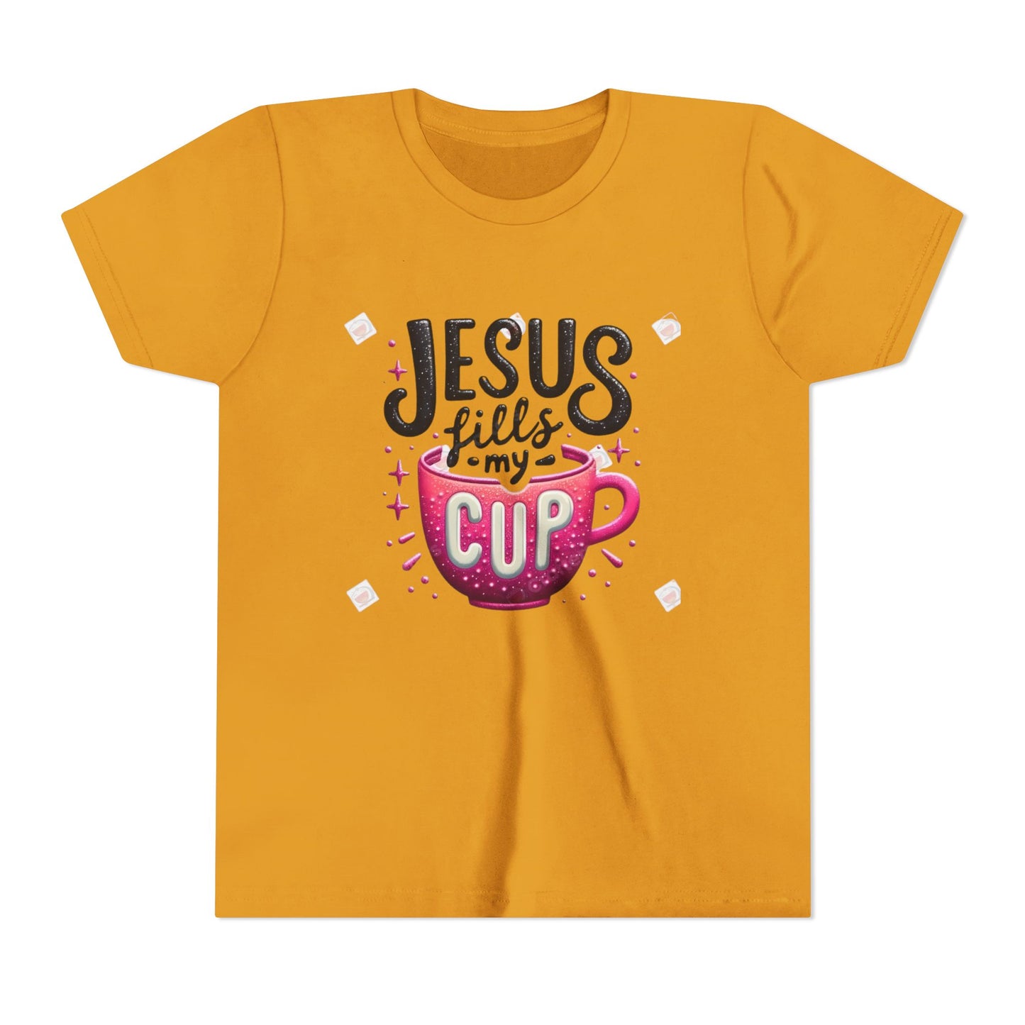 Jesus Fills My Cup Youth Tee — Christian Faith Kids Shirt