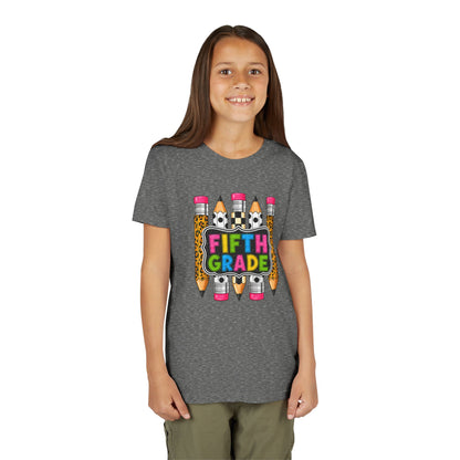 Fifth Grade Pencil Kids Tee — Back to School Youth Short Sleeve Shirt