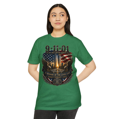 9/11 Memorial T-Shirt – "We Will Never Forget" Tribute Tee