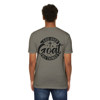 God Over Goat Christian T-Shirt — Faith-Based "God Over All Things" Graphic Tee