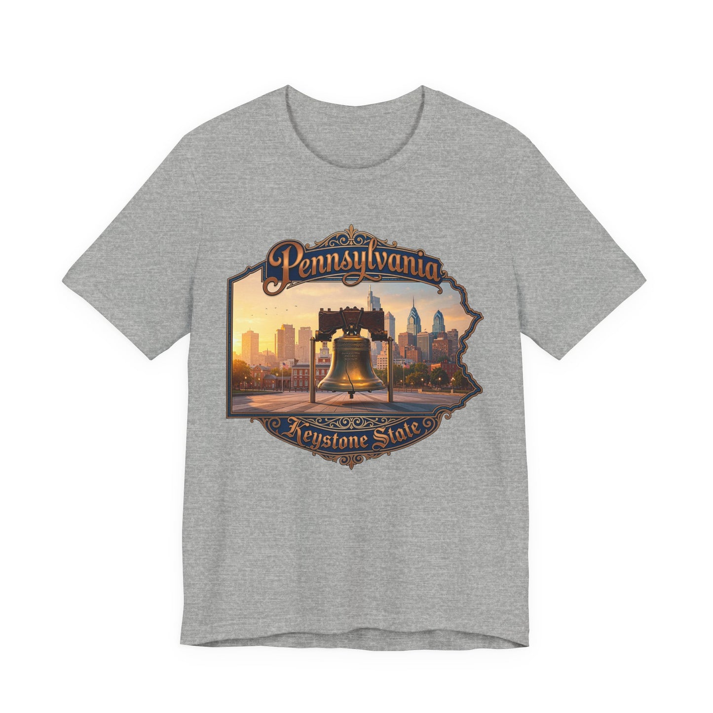 Pennsylvania Keystone State T-Shirt — Liberty Bell & Philadelphia Skyline Tee