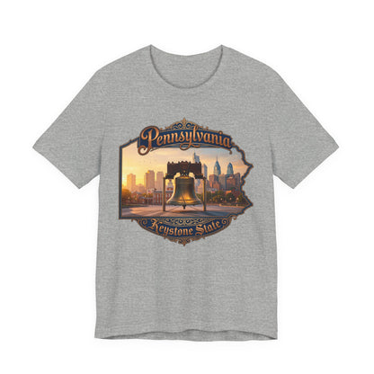 Pennsylvania Keystone State T-Shirt — Liberty Bell & Philadelphia Skyline Tee