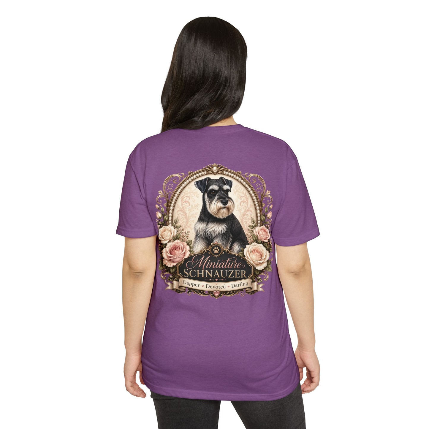 Miniature Schnauzer Floral Portrait T-Shirt