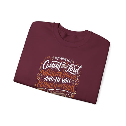 Proverbs 16:3 Commit to the Lord Christian  Sweatshirt