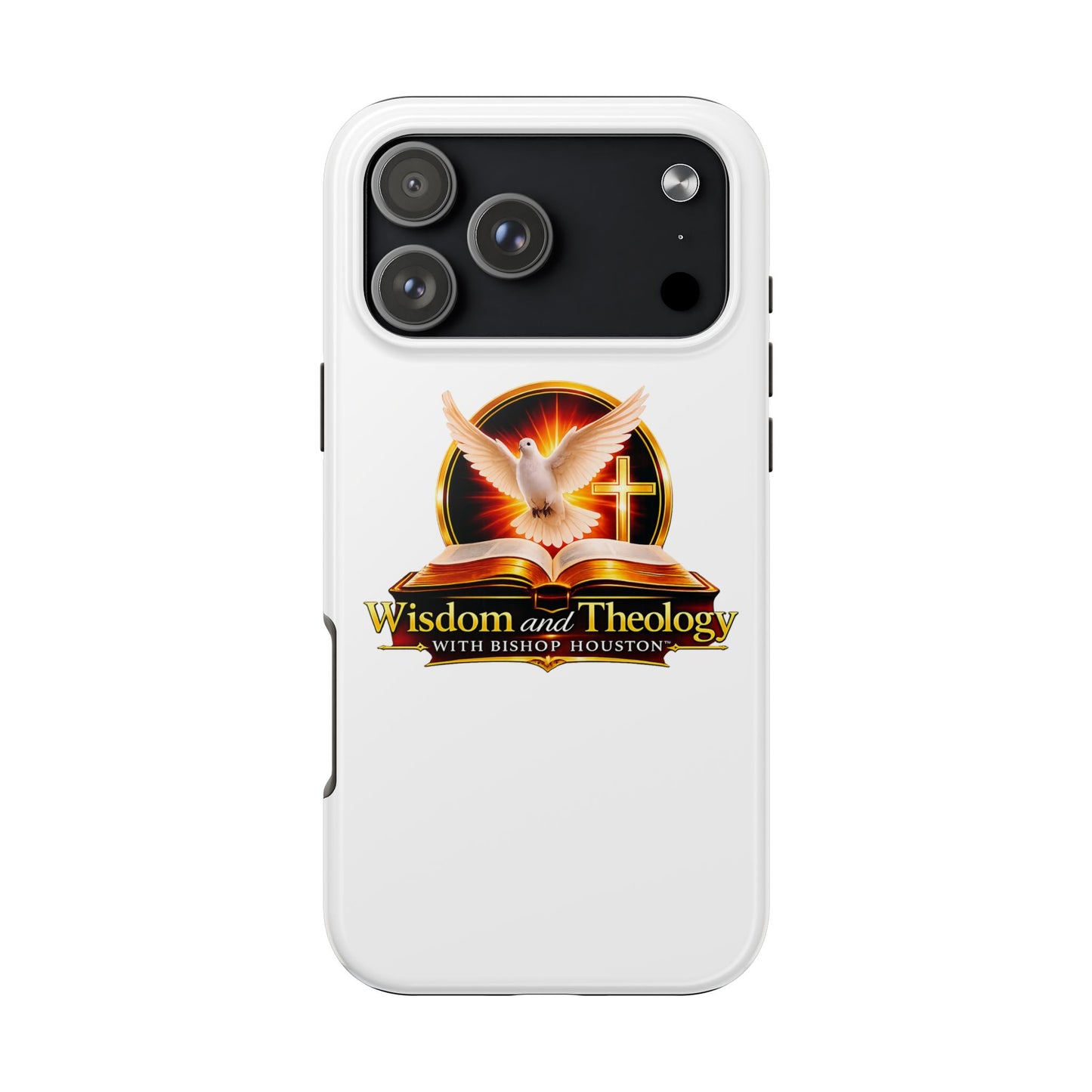 Wisdom and Theology Tough Phone Case — Christian Dove & Cross Design