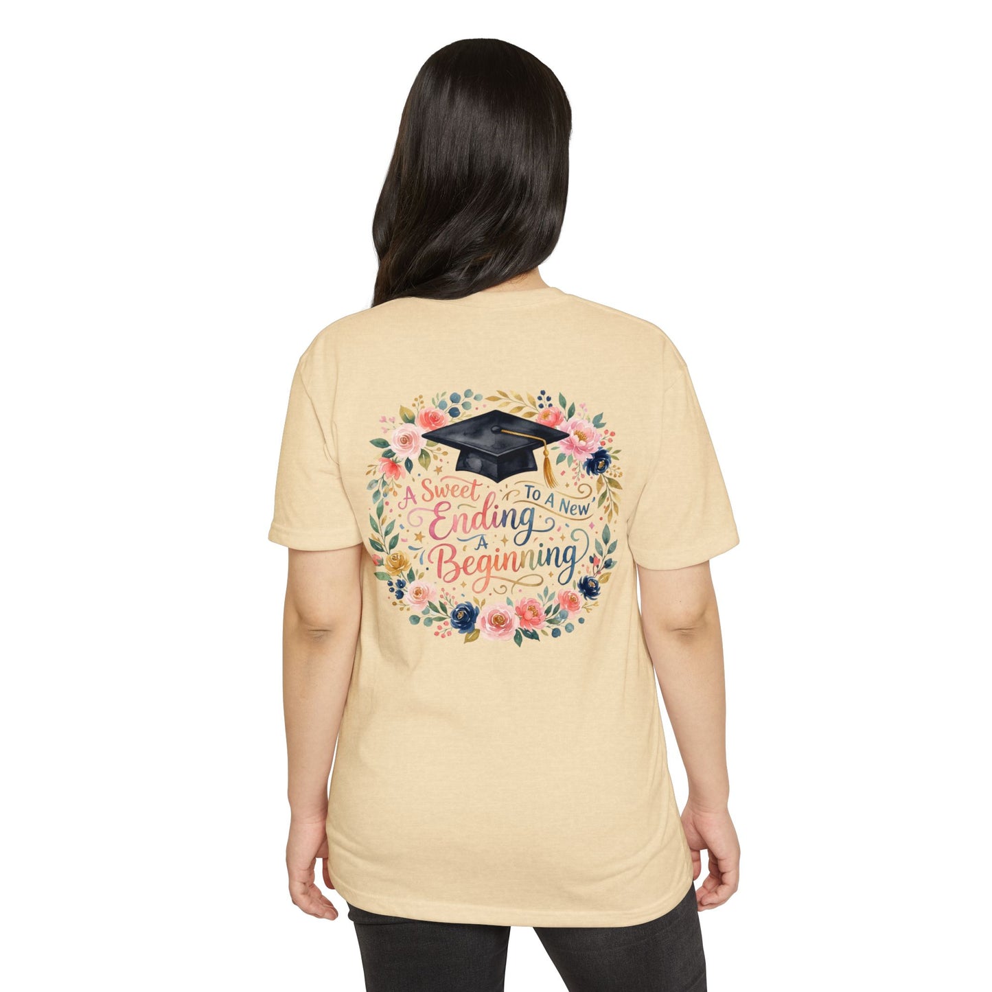 Graduation Floral Tee — “A Sweet Ending to a New Beginning”