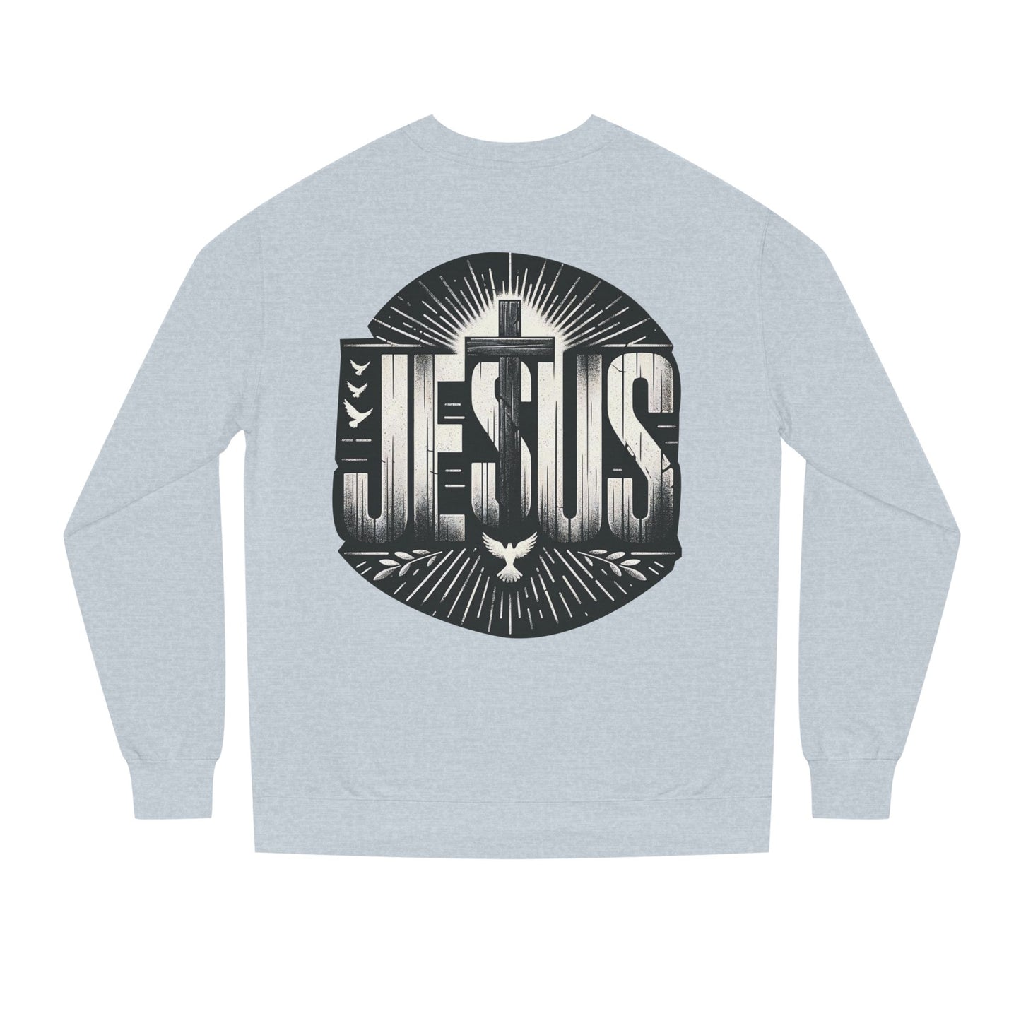 Jesus Graphic Sweatshirt — Vintage Cross & Dove Christian Crewneck