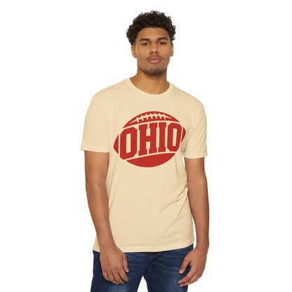 Ohio Football T-Shirt — Retro Red Football Logo Tee