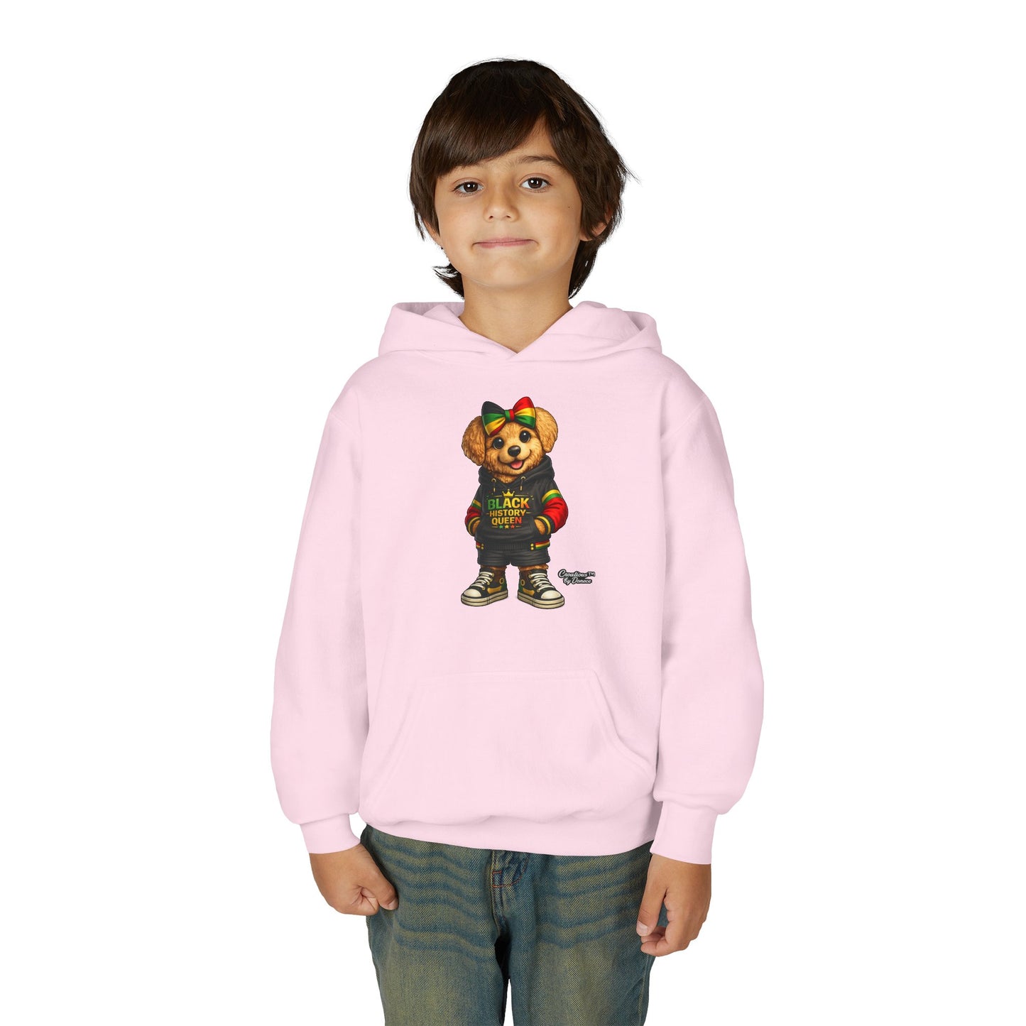 Youth Hoodie — Rasta Bear "Black History Greatness" Kids Pullover