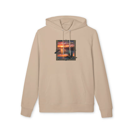 Sunset Harbor Hoodie — Coastal Sunset Graphic Pullover