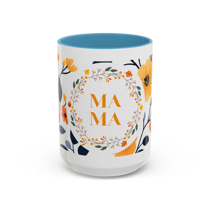 Mama Floral Accent Coffee Mug — Yellow Flower Mother's Day Gift (11/15oz)
