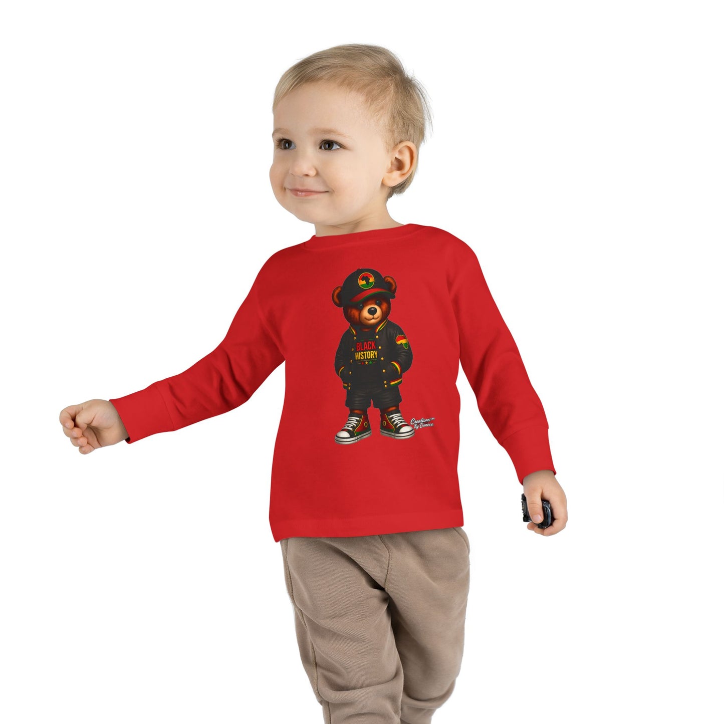 Cool Teddy Bear Toddler Long Sleeve Tee — Urban Streetwear Kids Shirt