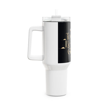 40oz Tumbler — "To God Be The Glory" Black & Gold Inspirational Travel Mug