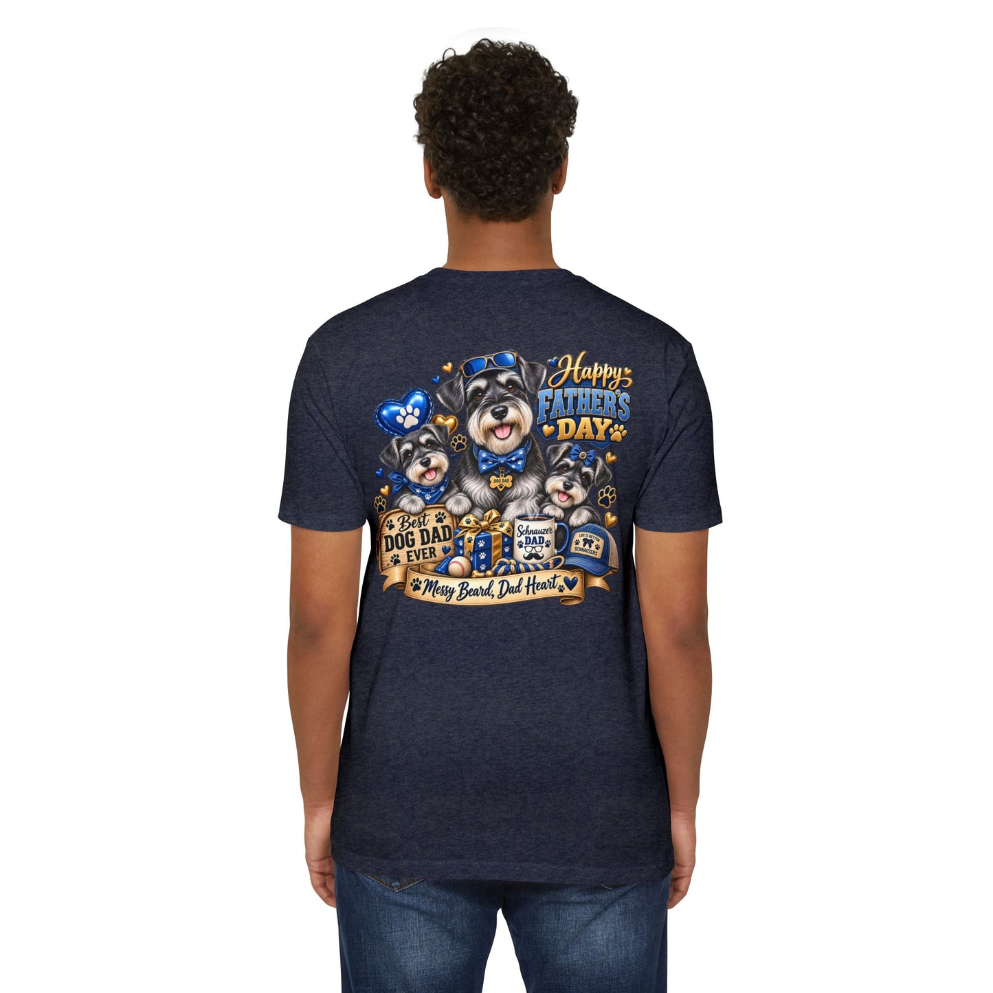 Father's Day Dog Dad T-Shirt – "Best Dog Dad Ever" Paw Print Tee