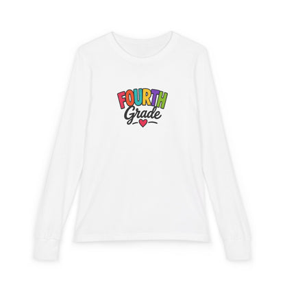 Fourth Grade Long Sleeve Tee — Colorful Kids School Shirt