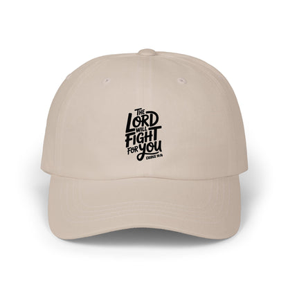 Religious Dad Cap — “The Lord Will Fight For You” Embroidered Baseball Hat