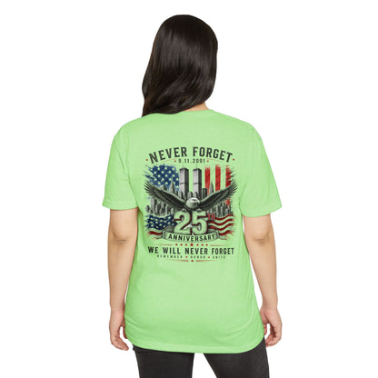 9/11 25th Anniversary 'Never Forget' Memorial T-Shirt