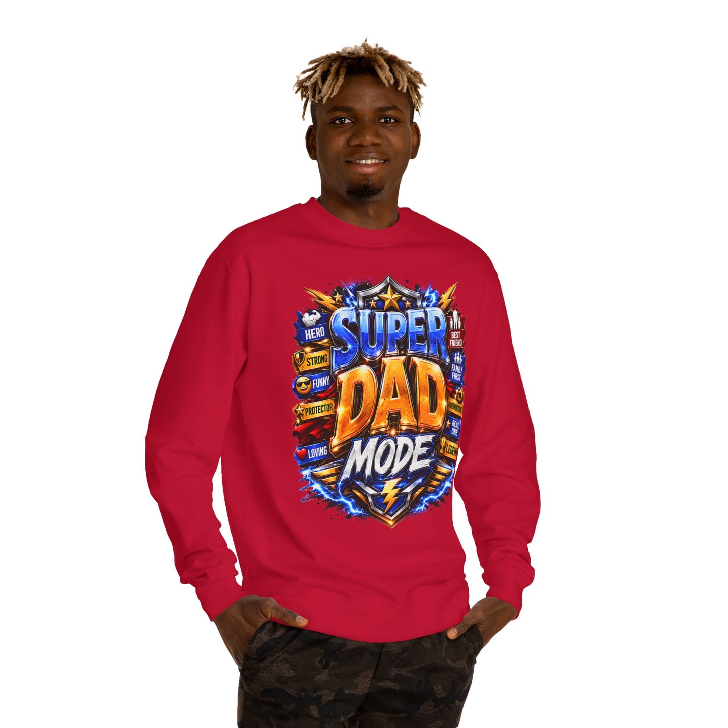 Super Dad Mode Sweatshirt – Father's Day Graphic Crewneck