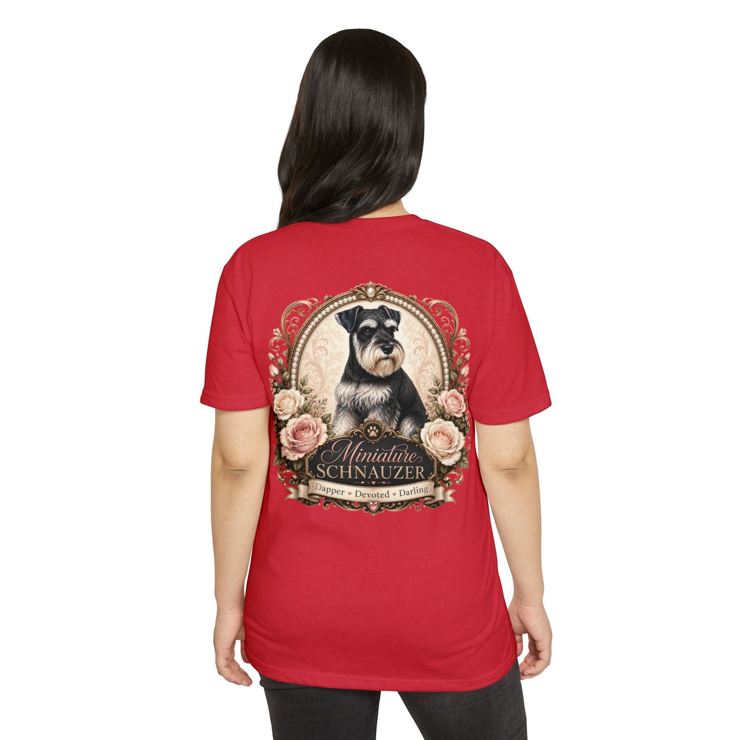 Miniature Schnauzer Floral Portrait T-Shirt