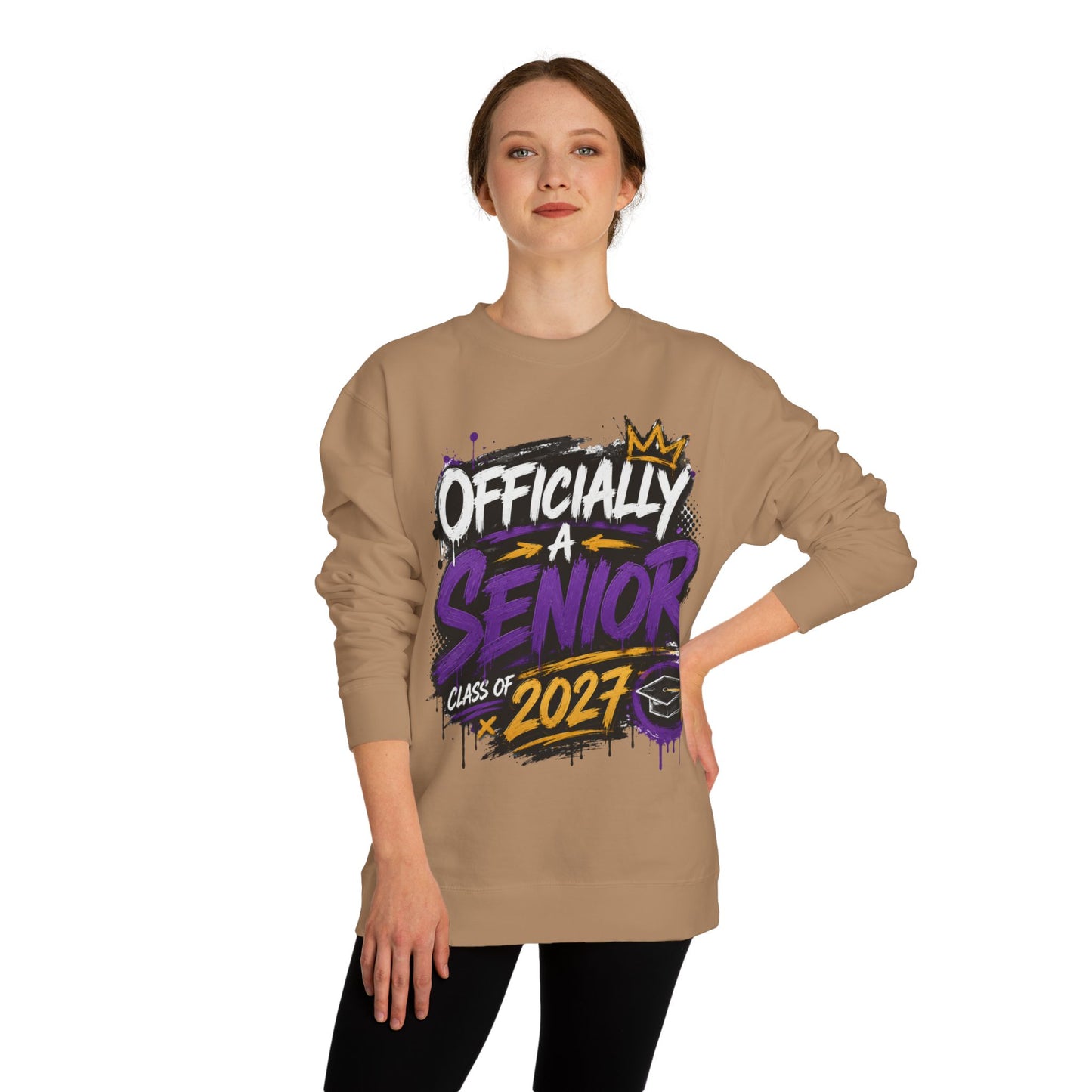Senior Class 2027 Crewneck Sweatshirt — "Officially a Senior" Graduation Pullover