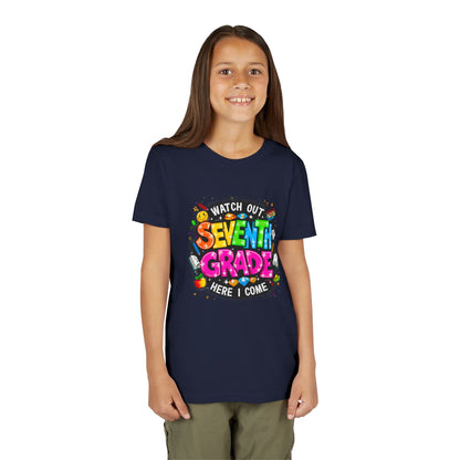 Seventh Grade Kids T-Shirt – “Watch Out Seventh Grade Here I Come” Back-to-School Tee