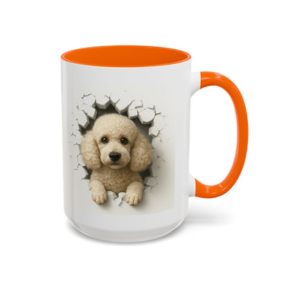 Poodle Peeking Accent Coffee Mug – Cute Dog Lover Gift (11/15oz)