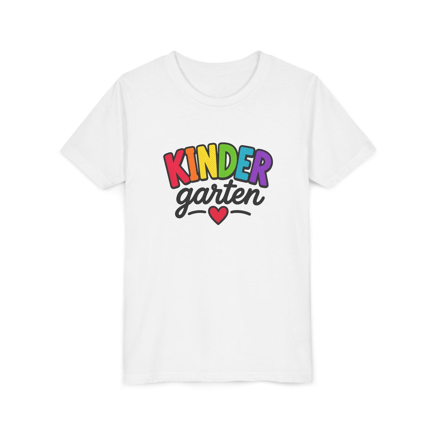 Kindergarten Rainbow Youth Tee — 'Kindergarten' Colorful Back-to-School Shirt