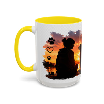 Dog Lover Coffee Mug - "A True Friend Leaves Paw Prints on Your Heart" Accent Mug (11/15oz)
