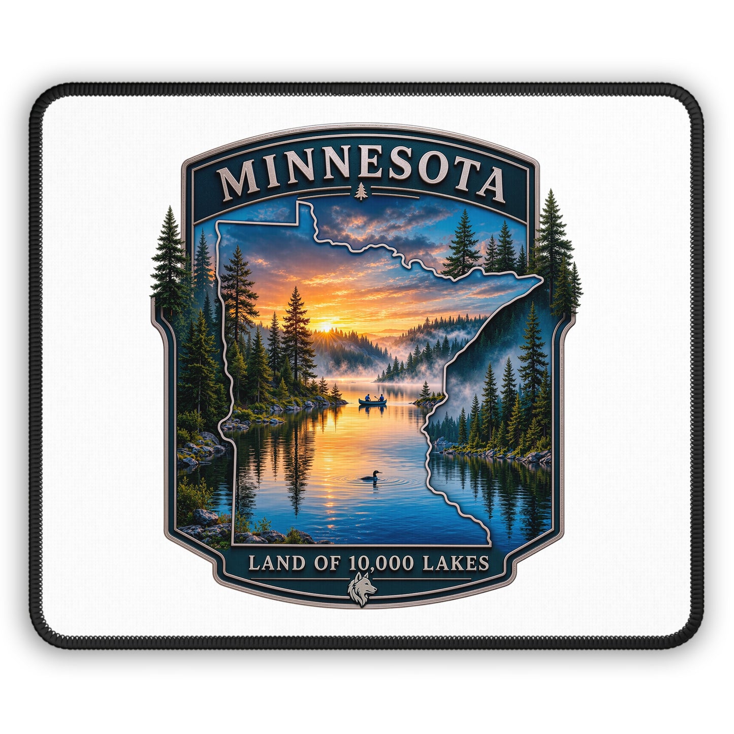 Minnesota Gaming Mouse Pad — Land of 10,000 Lakes Scenic Sunset