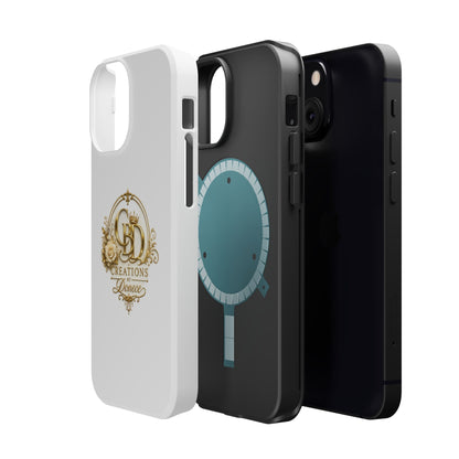 Magnetic Impact-Resistant Phone Case — Gold Floral Crest Logo