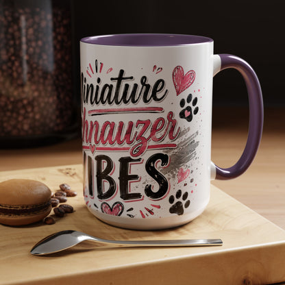 Miniature Schnauzer Vibes Accent Coffee Mug – 11/15oz