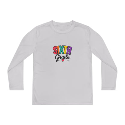 Sixth Grade Youth Long Sleeve Tee - Colorful Back-to-School Shirt