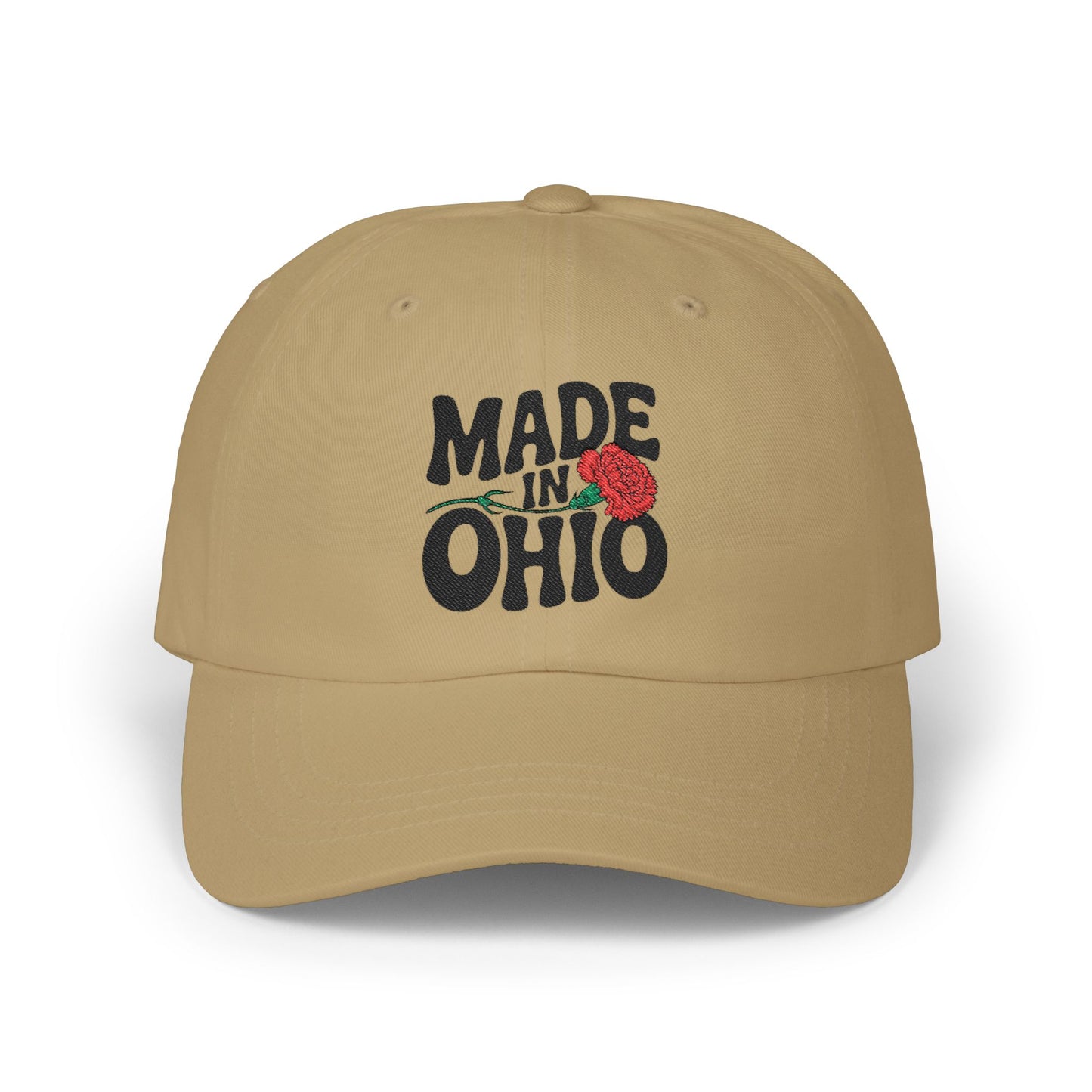 Dad Cap — "Made in Ohio" Rose Embroidered Hat