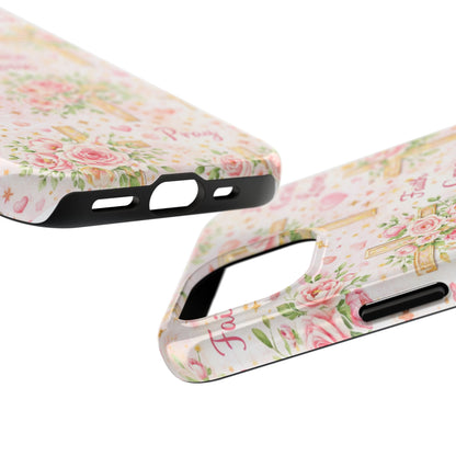 Faith Grace Love Cross Phone Case | Christian Floral iPhone Case