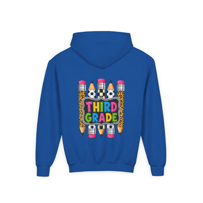 Third Grade Kids Hoodie — Cute Pencil Back-to-School Sweatshirt