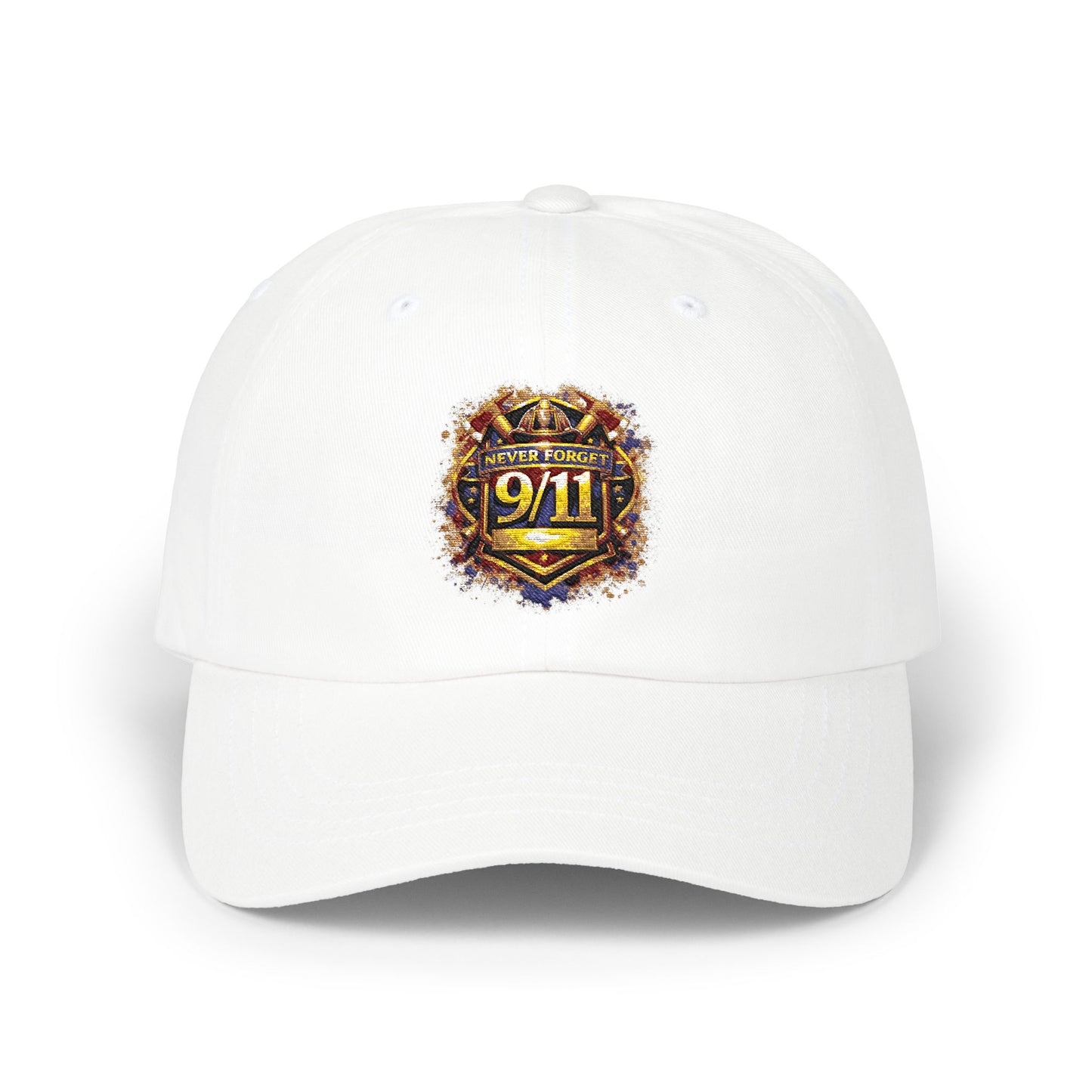 9/11 Memorial Dad Cap — Firefighter Badge Emblem Tribute Hat