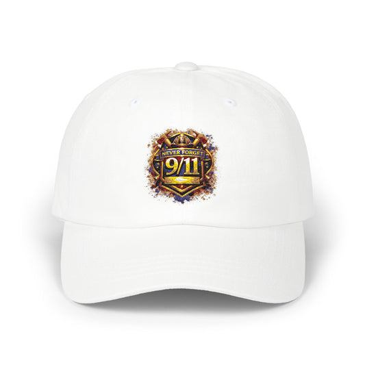 9/11 Memorial Dad Cap — Firefighter Badge Emblem Tribute Hat