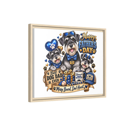 Happy Father's Day Schnauzer Canvas – Best Dog Dad Ever Framed Wall Art