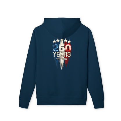 50 Years American Flag Anniversary Hoodie — Patriotic 4th of July Celebration Sweatshirt