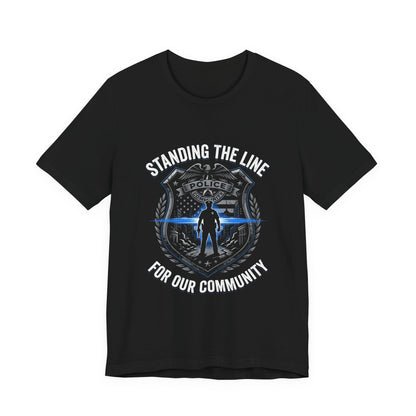 Police Thin Blue Line Badge T-Shirt — Support Law Enforcement Tee
