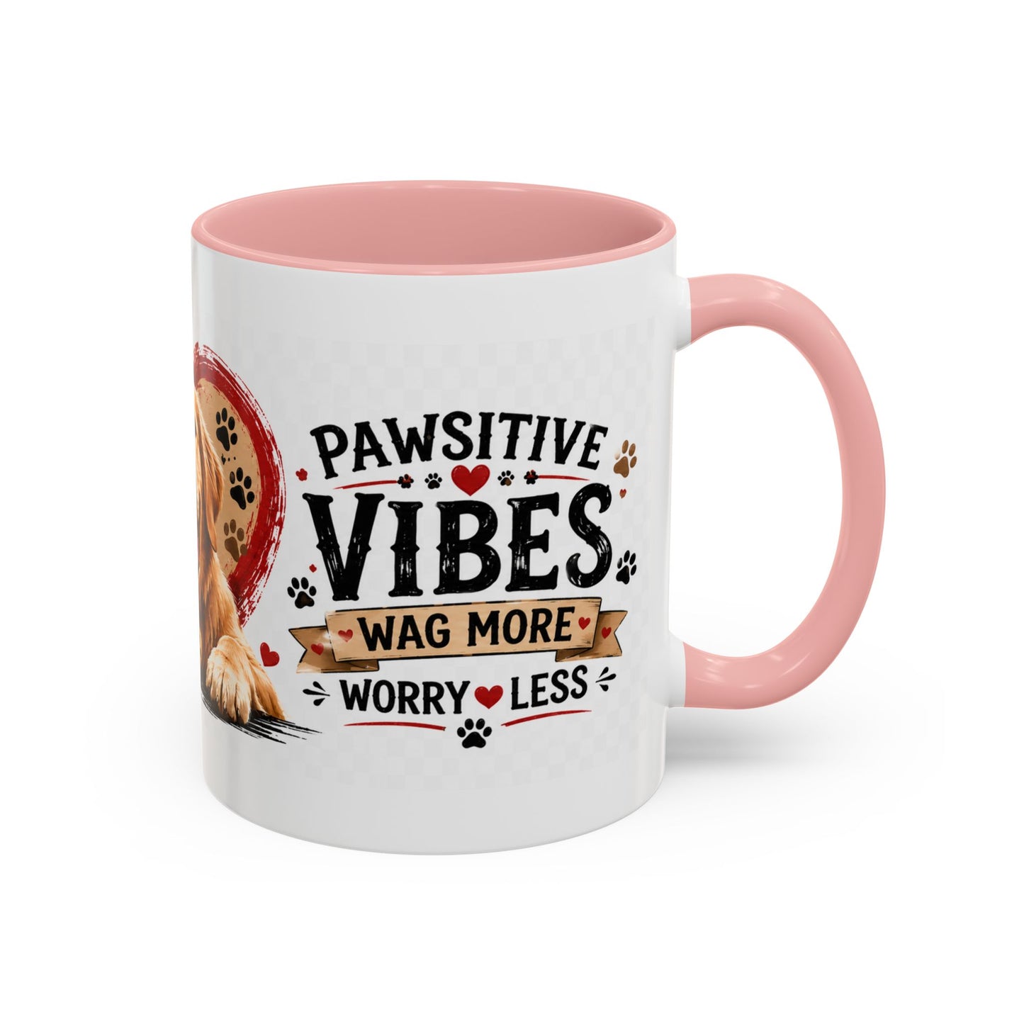 Pawsitive Vibes Coffee Mug - "Wag More, Worry Less" Dog Lover Accent Mug