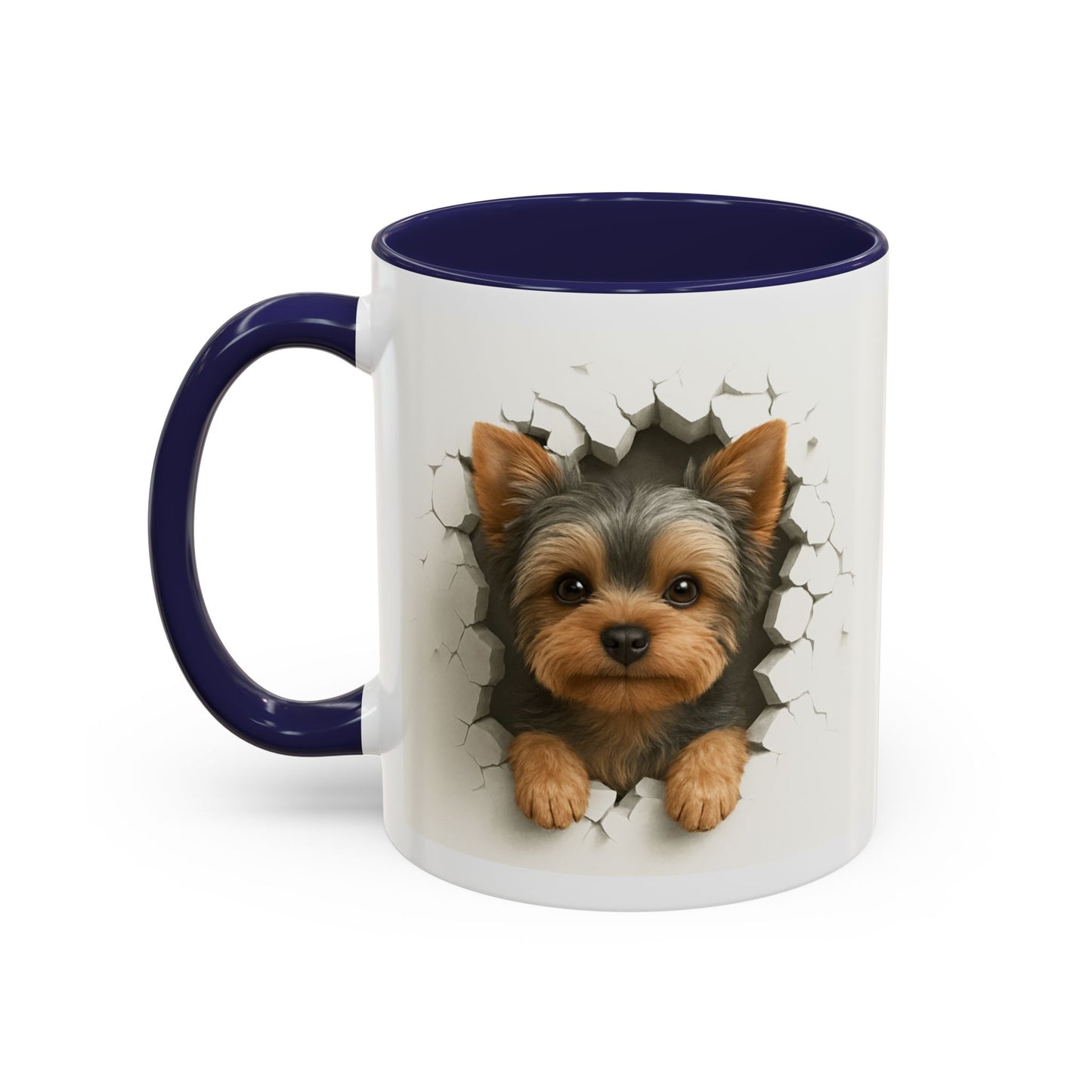 Yorkshire Terrier Peekaboo Coffee Mug – Cute Yorkie Dog Accent Mug (11/15oz)