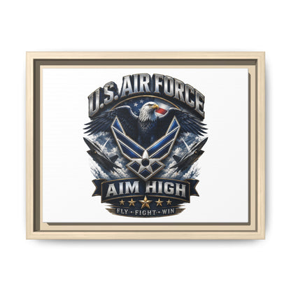 U.S. Air Force 'Aim High' Framed Matte Canvas Wall Art