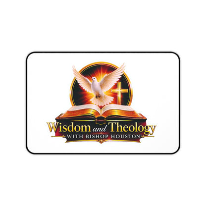 Desk Mat — Wisdom and Theology Bible Study Desk Mat with Dove, Cross & Open Bible