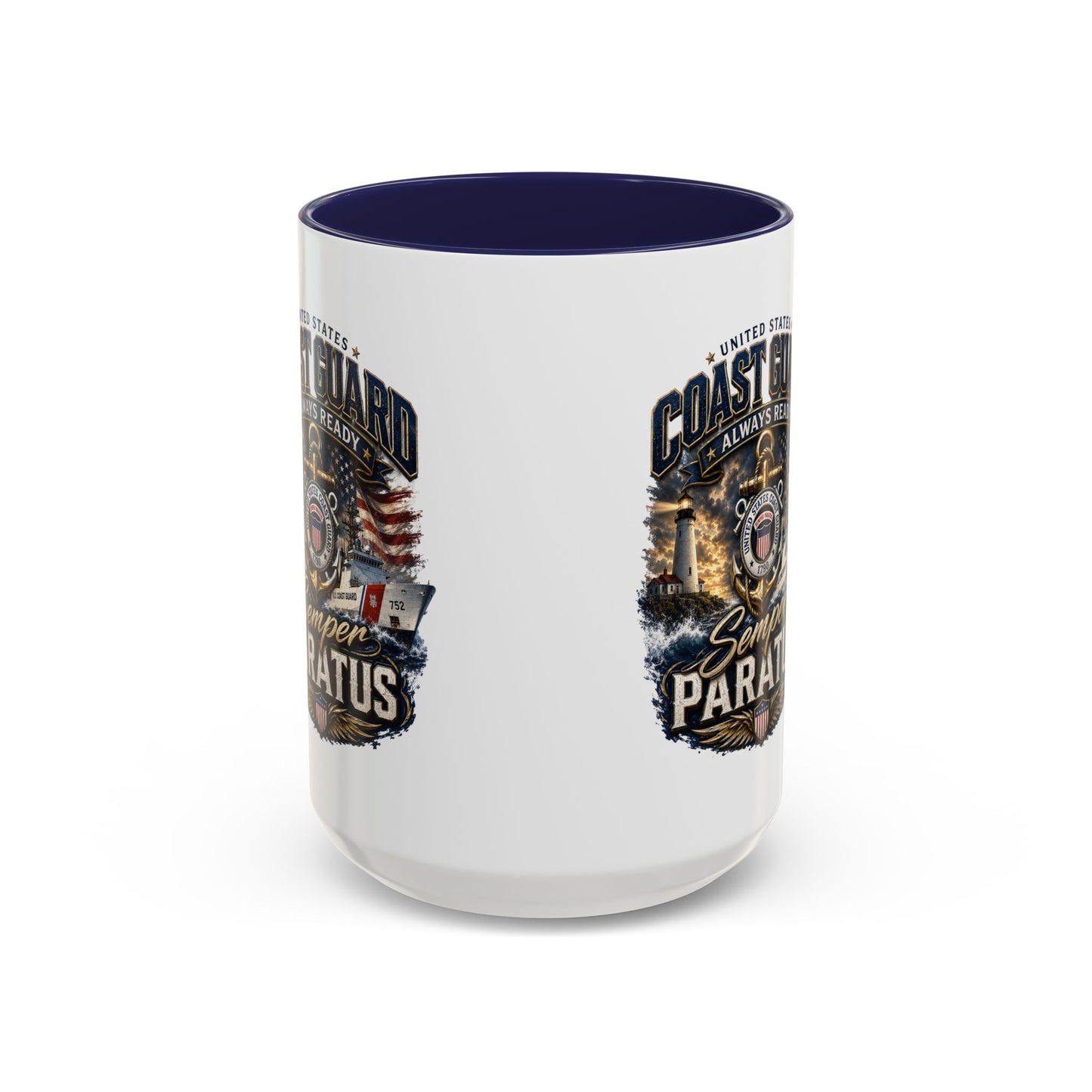 Coast Guard Semper Paratus Accent Coffee Mug – Patriotic Military Gift (11/15oz)