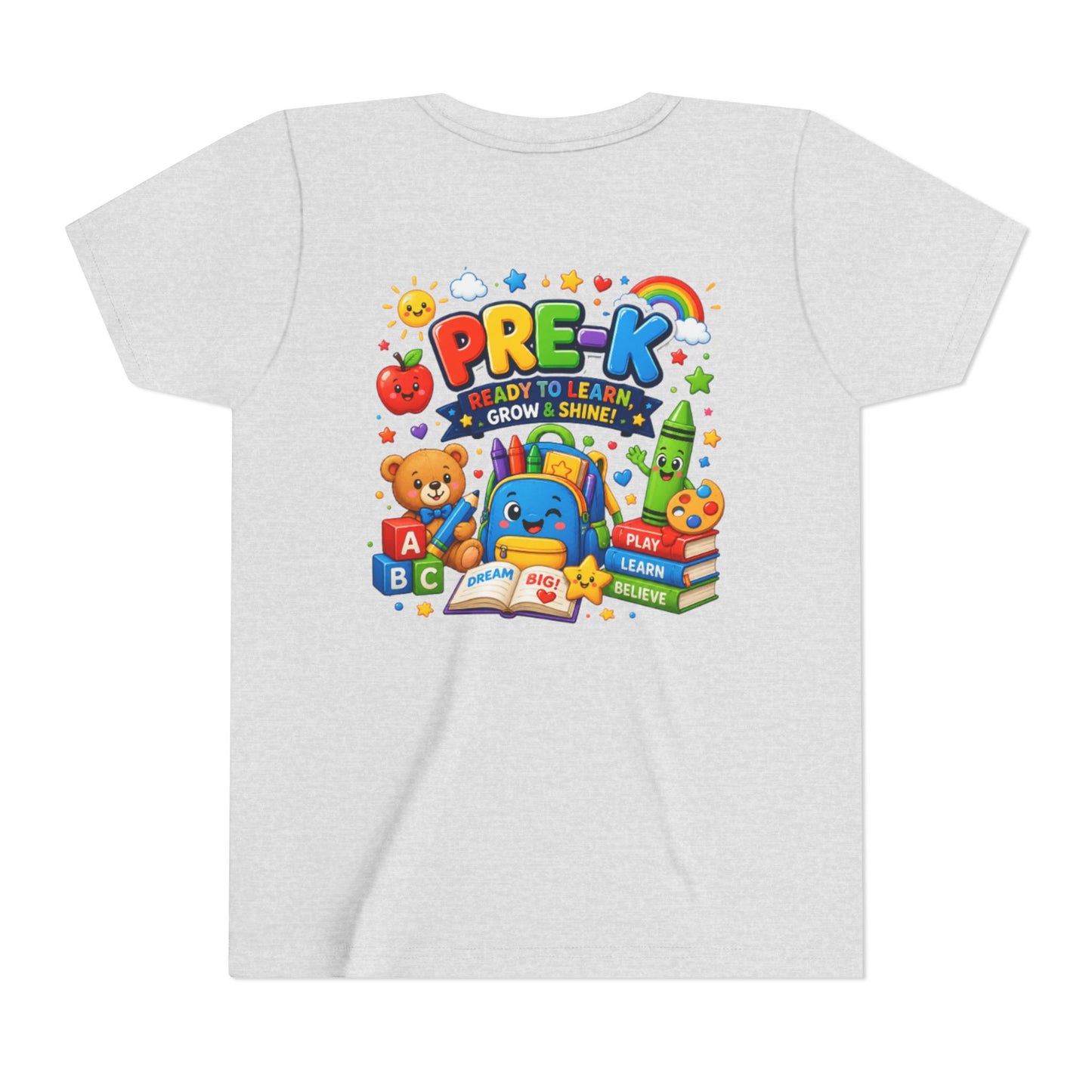 Pre-K Ready To Learn Kids T-Shirt — Colorful Preschool Back-to-School Tee
