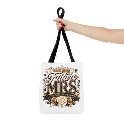 Future Mrs. Tote Bag — Bridal Bachelorette Gift Bag with Gold Crown Design