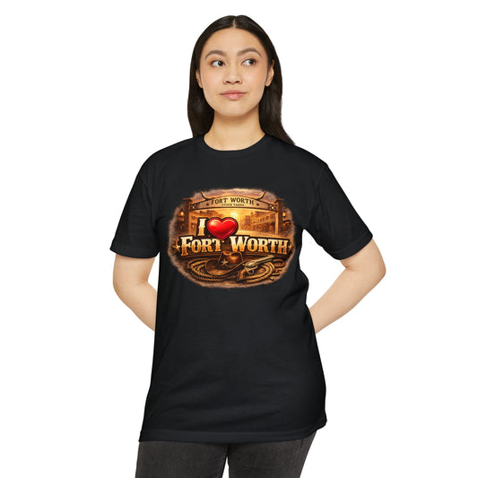 I  Fort Worth Graphic T-Shirt — Vintage Texas City Souvenir Tee