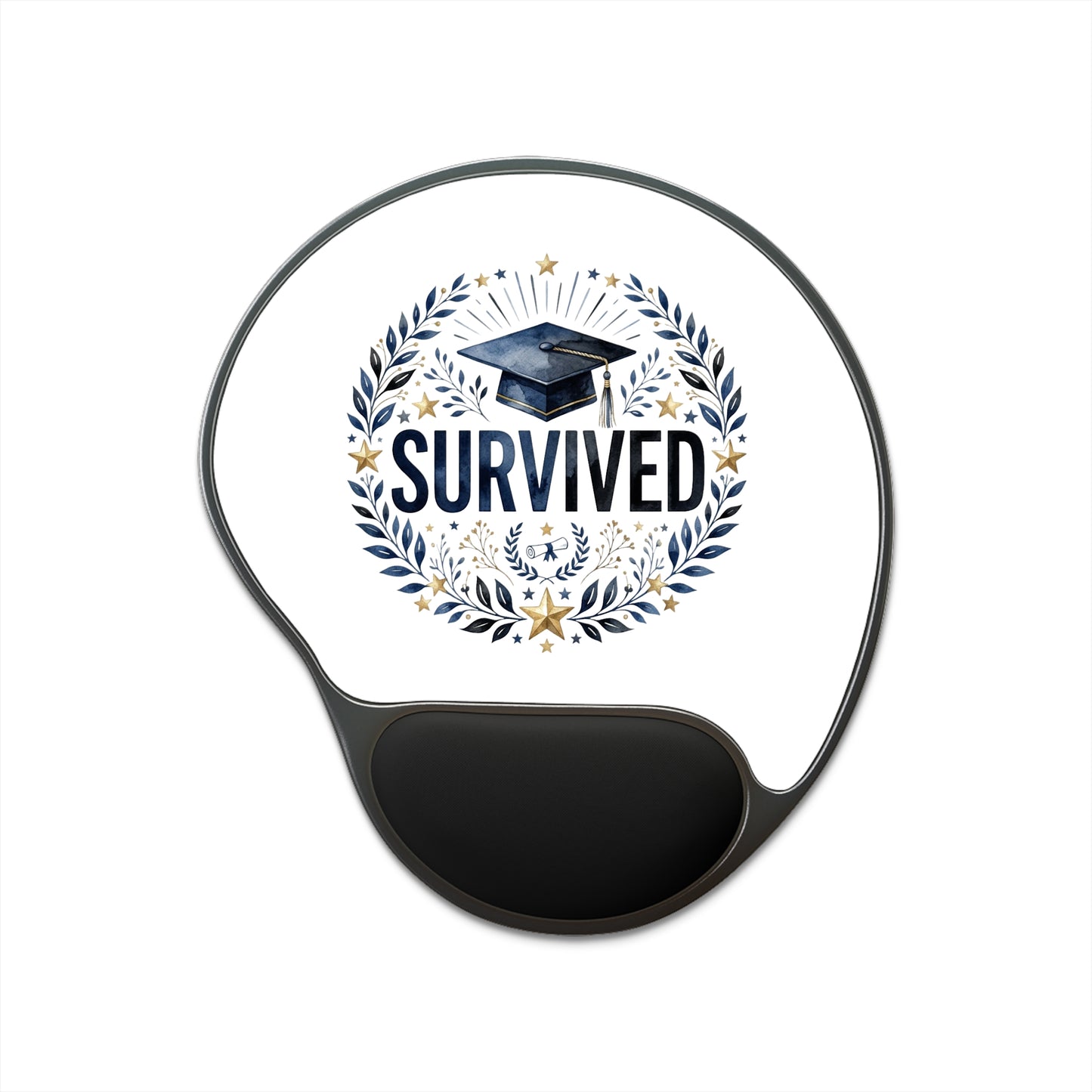Graduation 'Survived' Mouse Pad with Wrist Rest